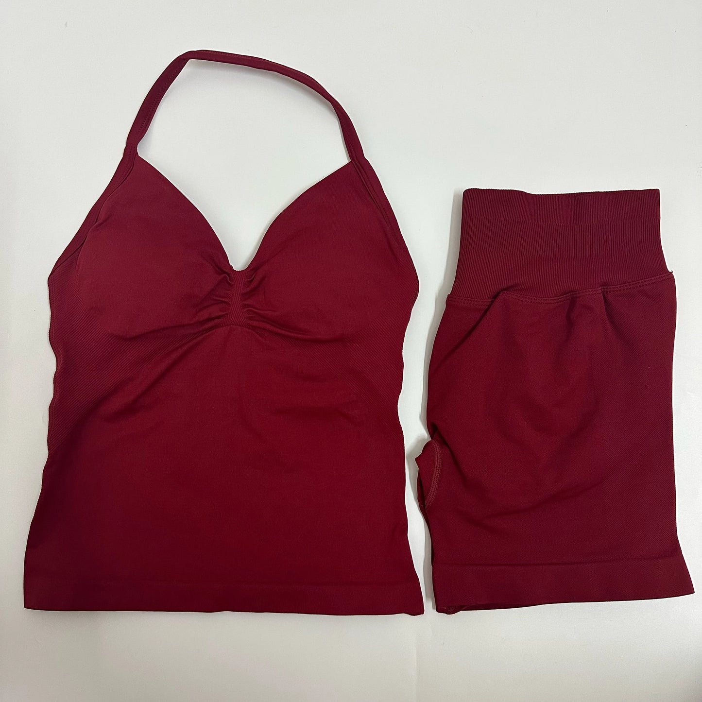 Backless Tank Top High-Waist Shorts
