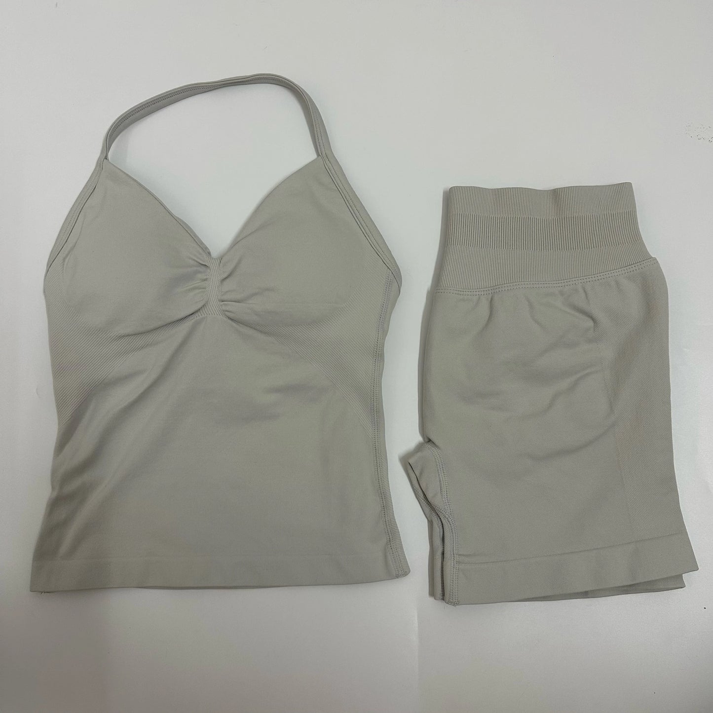 Backless Tank Top High-Waist Shorts