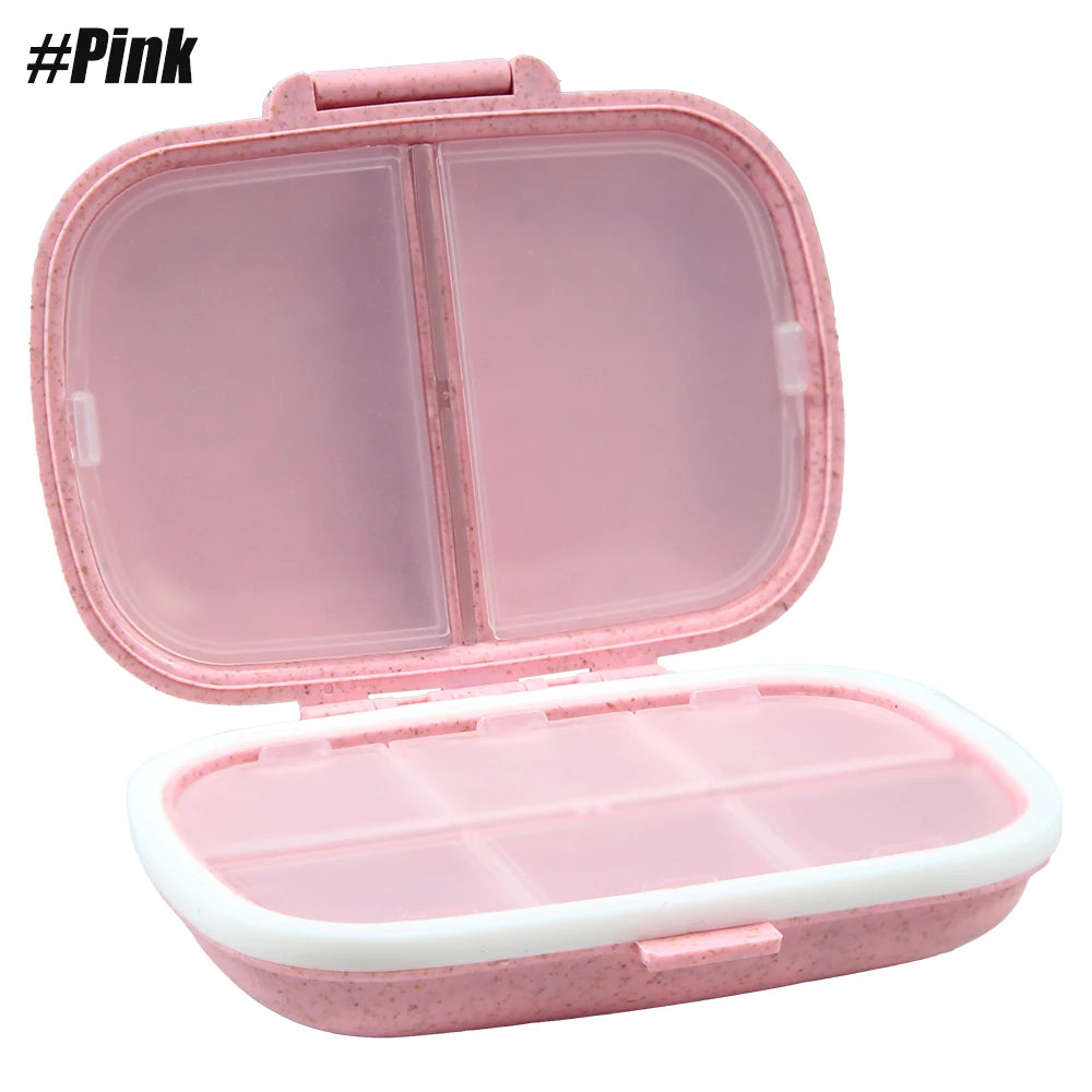 8-Compartment Portable Pill Organizer Box