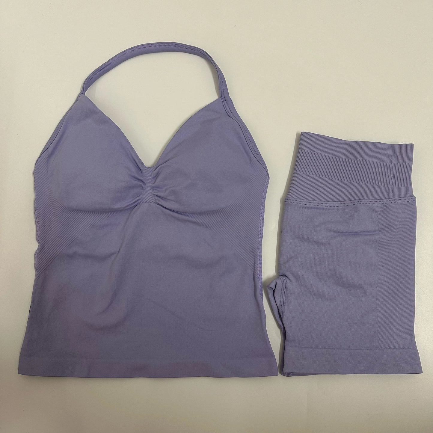 Backless Tank Top High-Waist Shorts