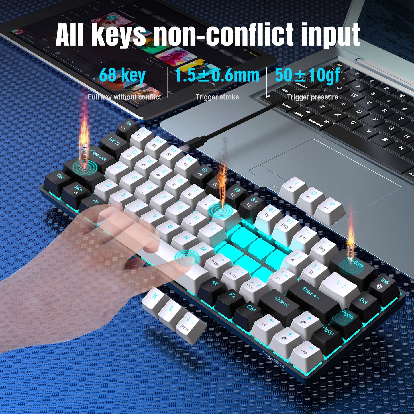 68-Key RGB Mechanical Keyboard