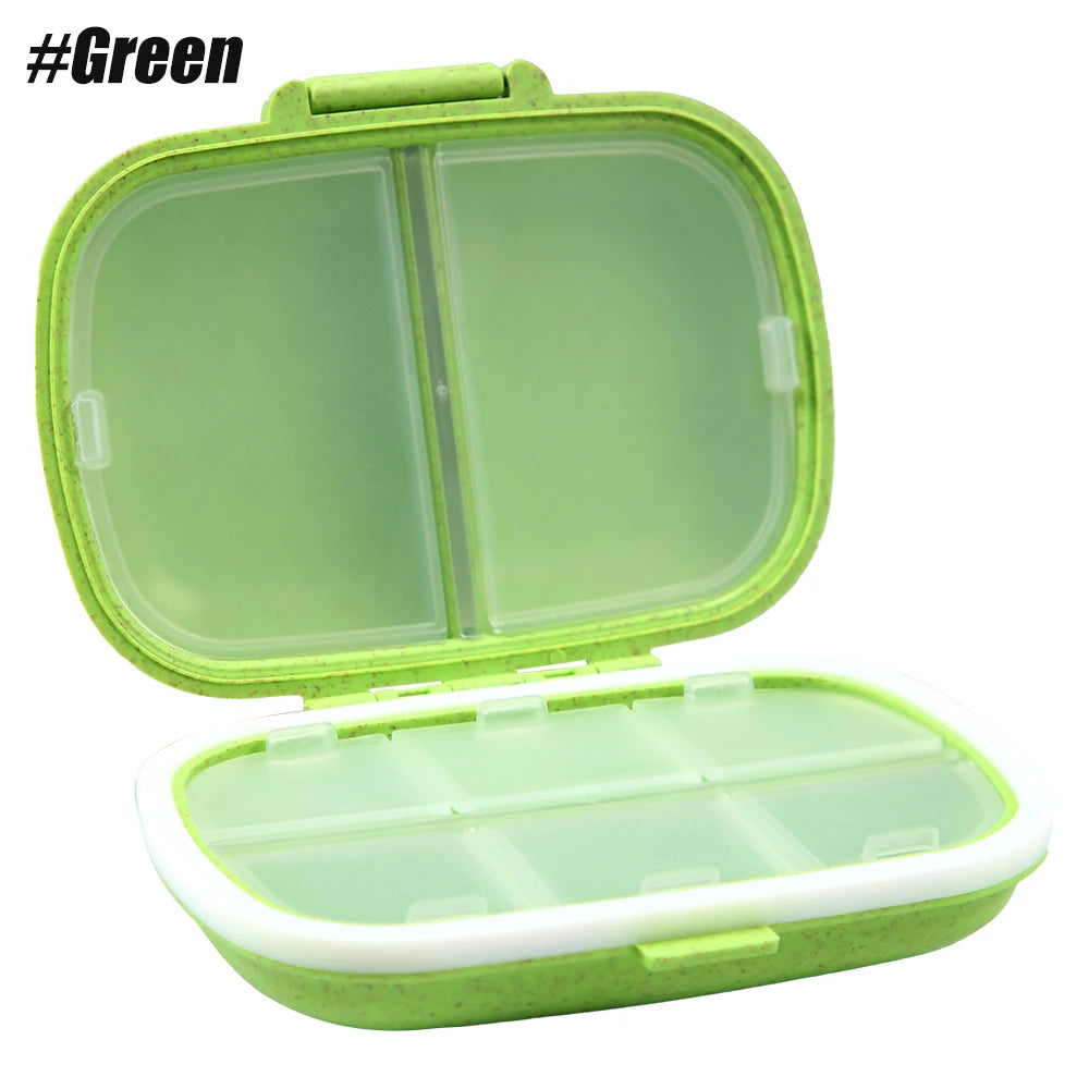 8-Compartment Portable Pill Organizer Box
