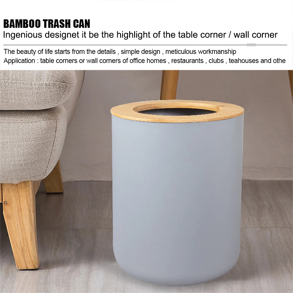 6-Piece Bamboo Plastic Bathroom Set