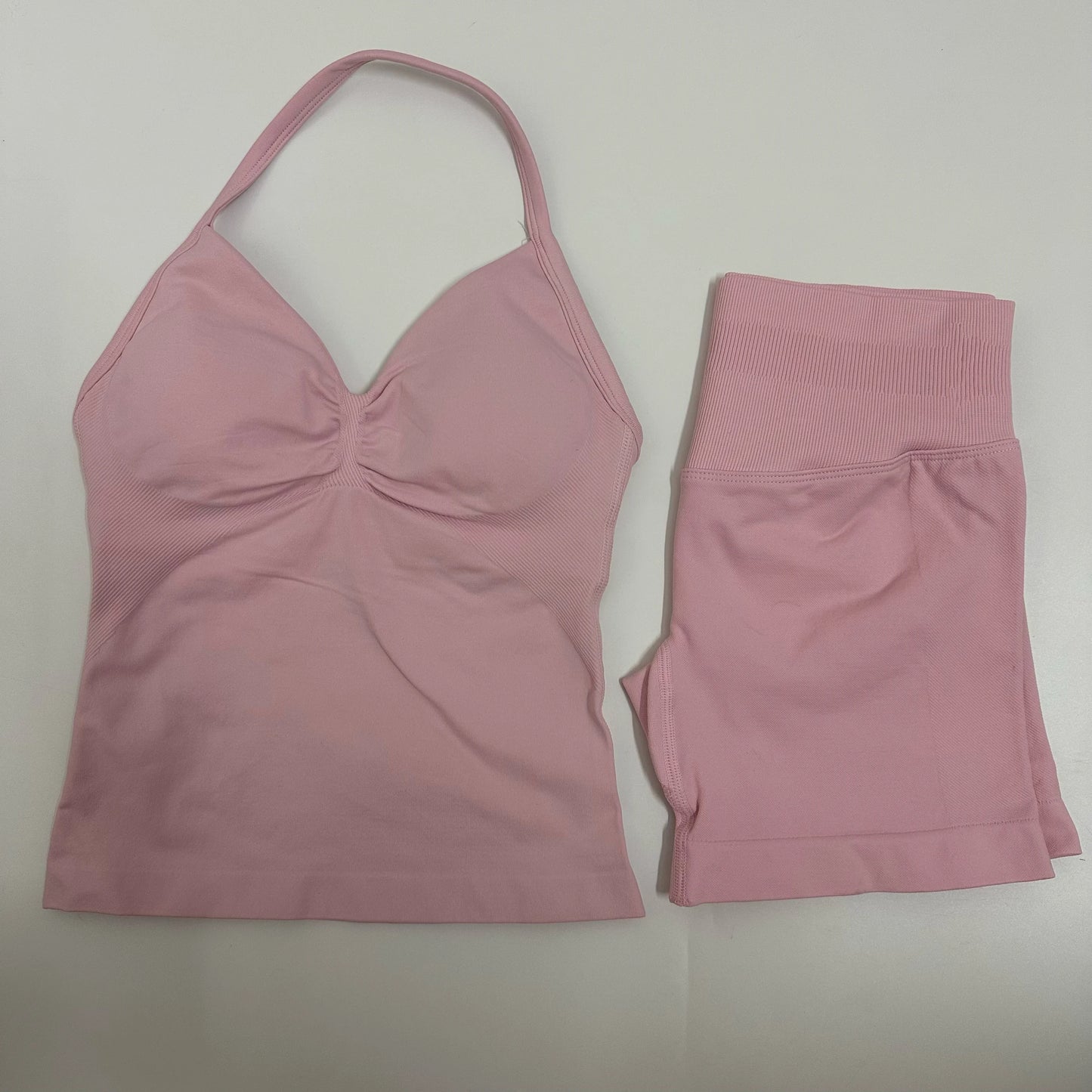 Backless Tank Top High-Waist Shorts