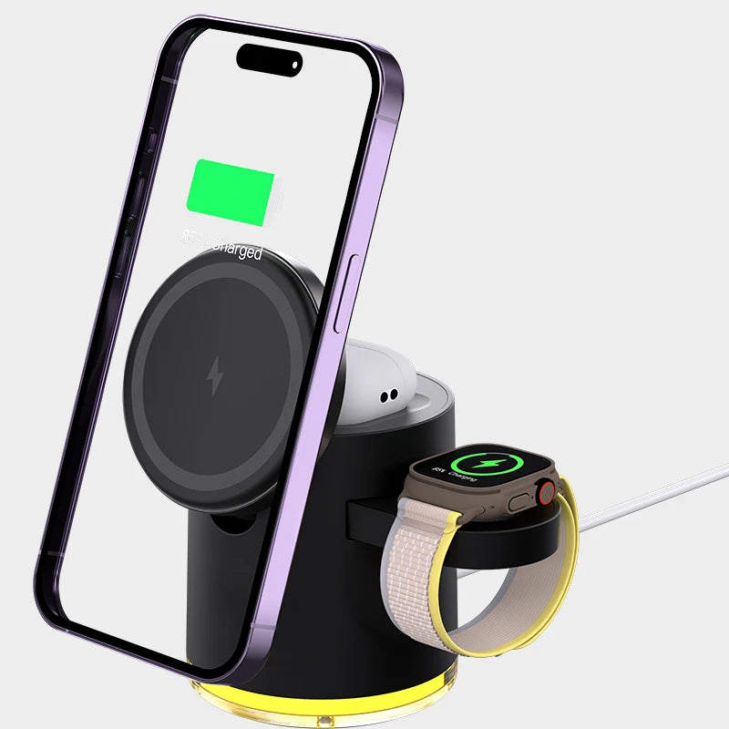 Magnetic Qi2 3-in-1 Wireless Charger Stand