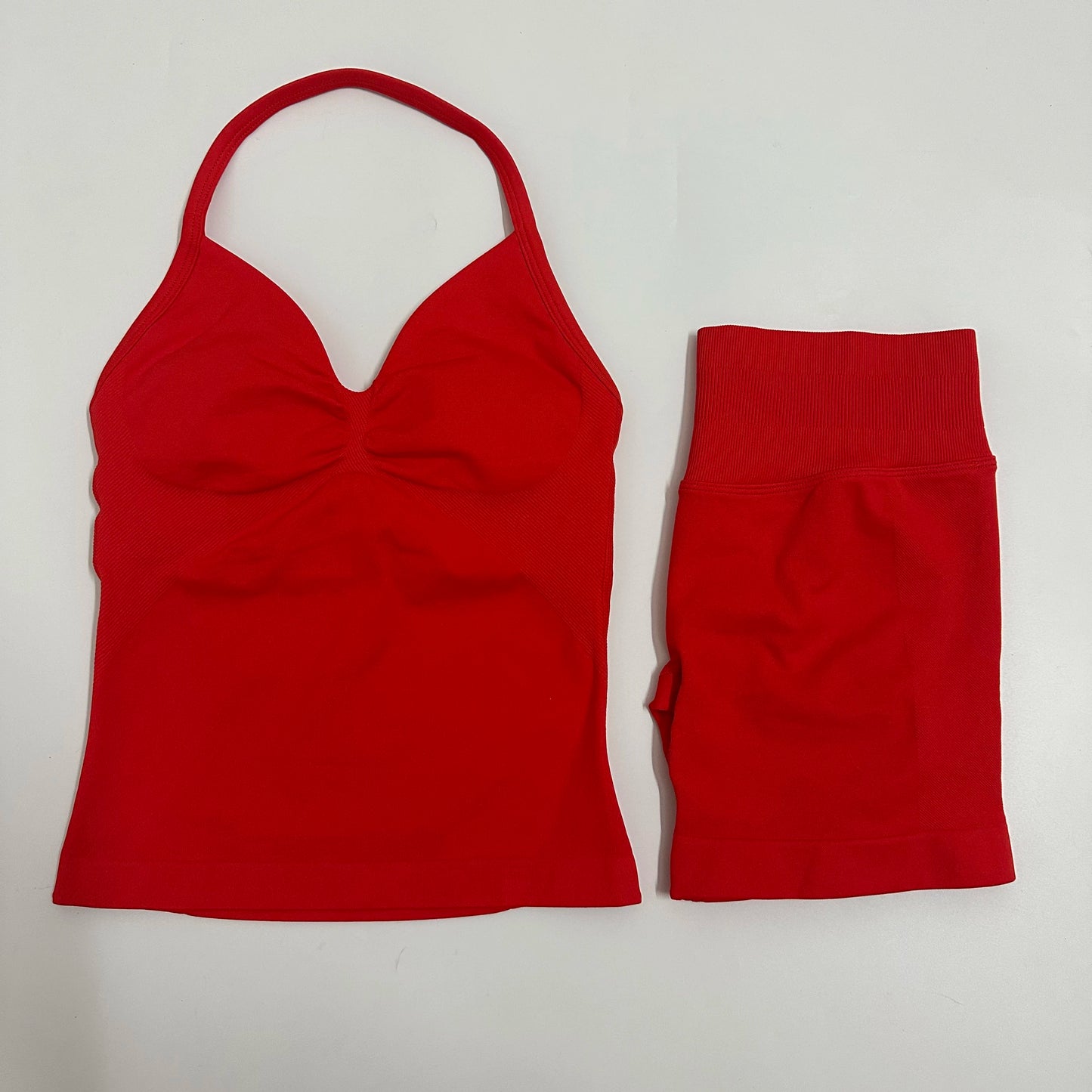 Backless Tank Top High-Waist Shorts