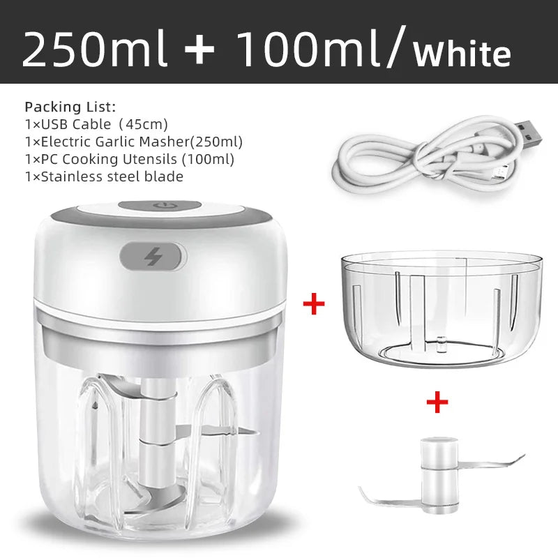 Electric Mini Food Chopper Garlic Masher