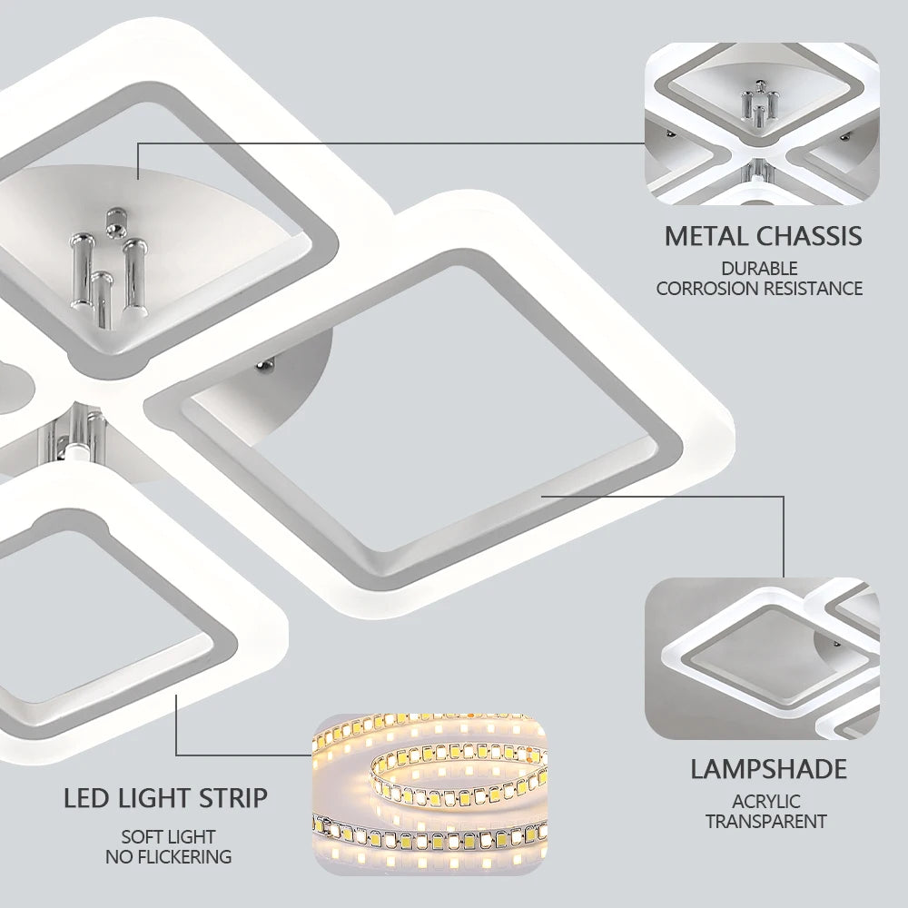 Modern Nordic Square LED Pendant Light