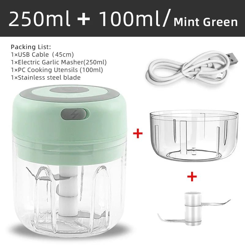 Electric Mini Food Chopper Garlic Masher