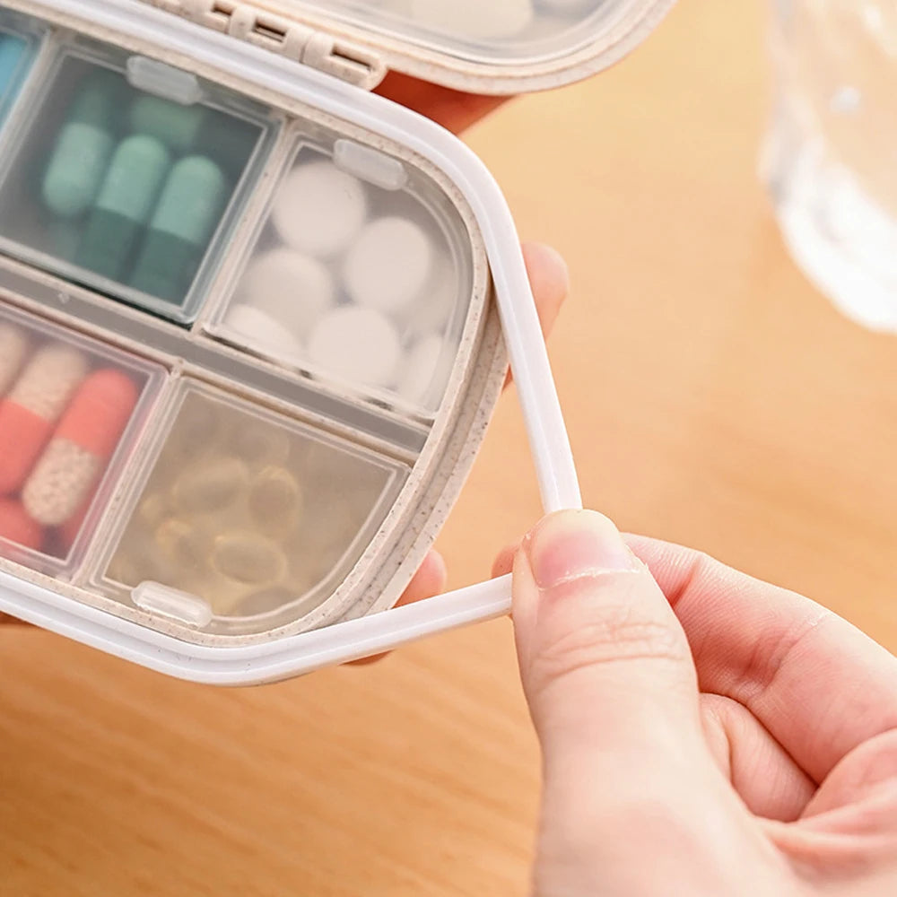 8-Compartment Portable Pill Organizer Box