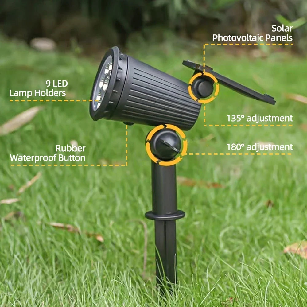 9 LED RGB Solar Spot Lights