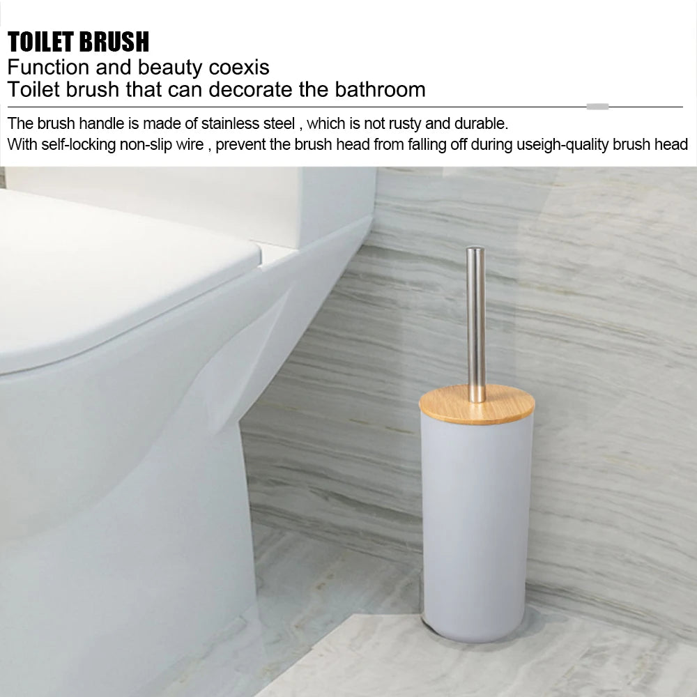 6-Piece Bamboo Plastic Bathroom Set