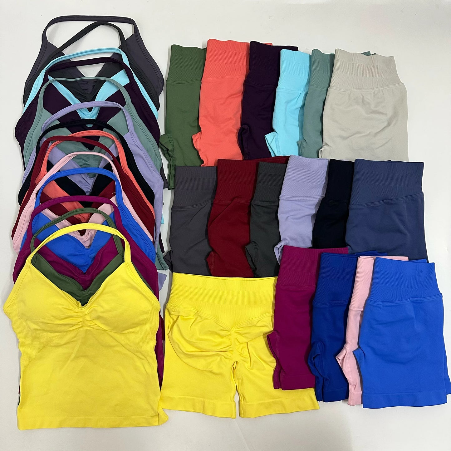 Backless Tank Top High-Waist Shorts