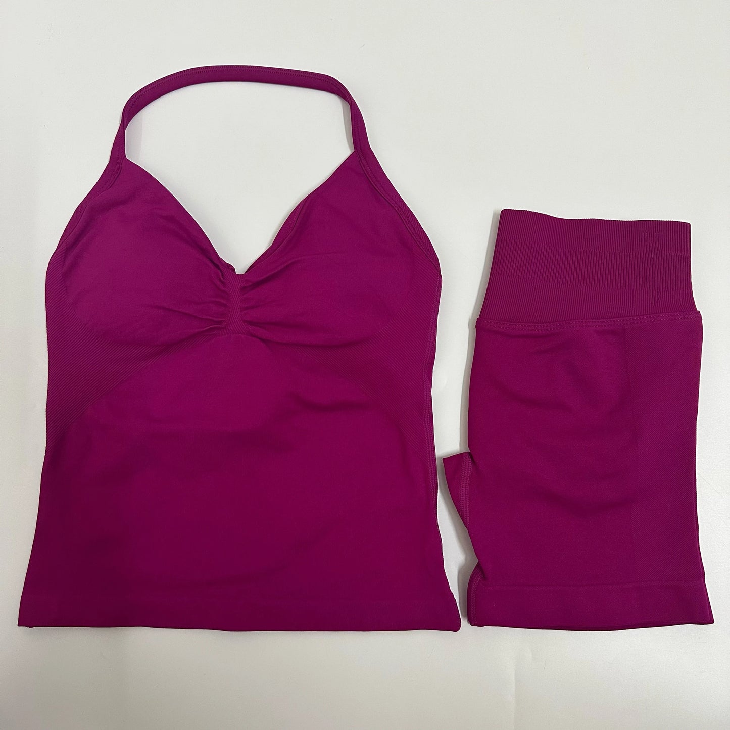 Backless Tank Top High-Waist Shorts