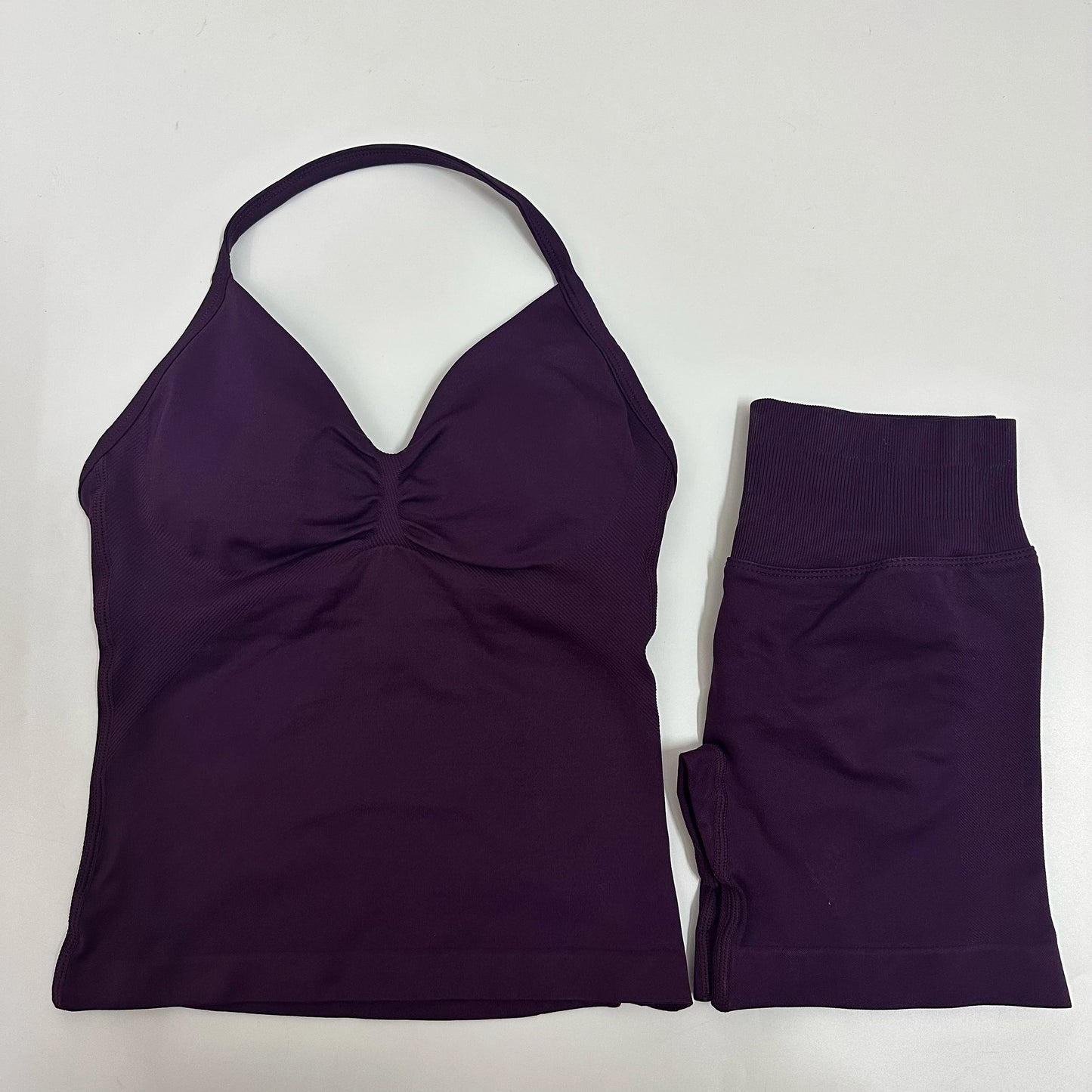 Backless Tank Top High-Waist Shorts