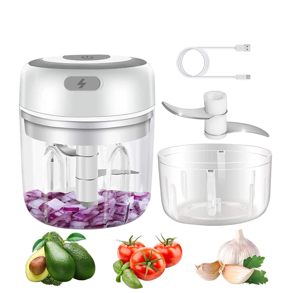 Electric Mini Food Chopper Garlic Masher