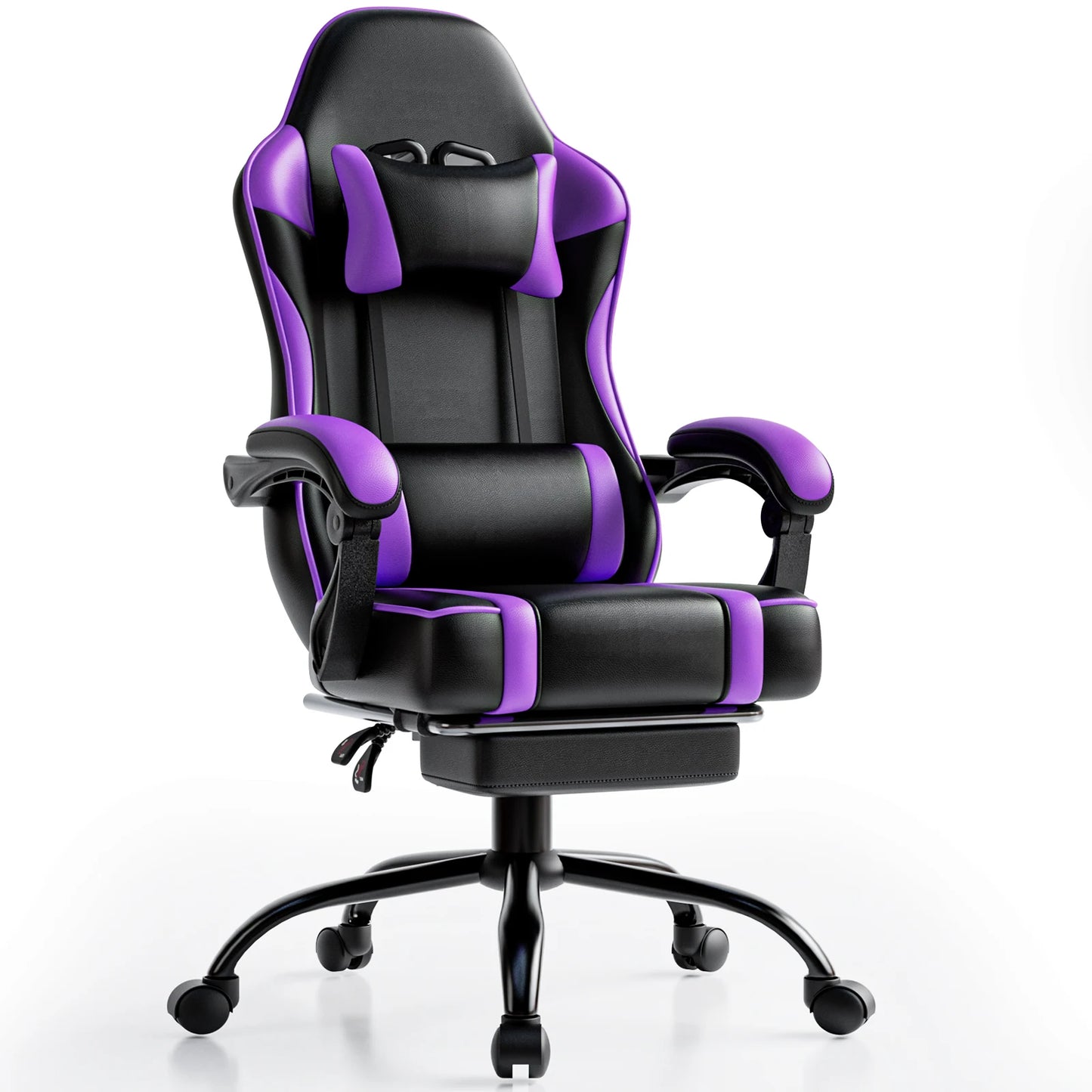 Footrest Reclining PU Leather Office Desk Chair