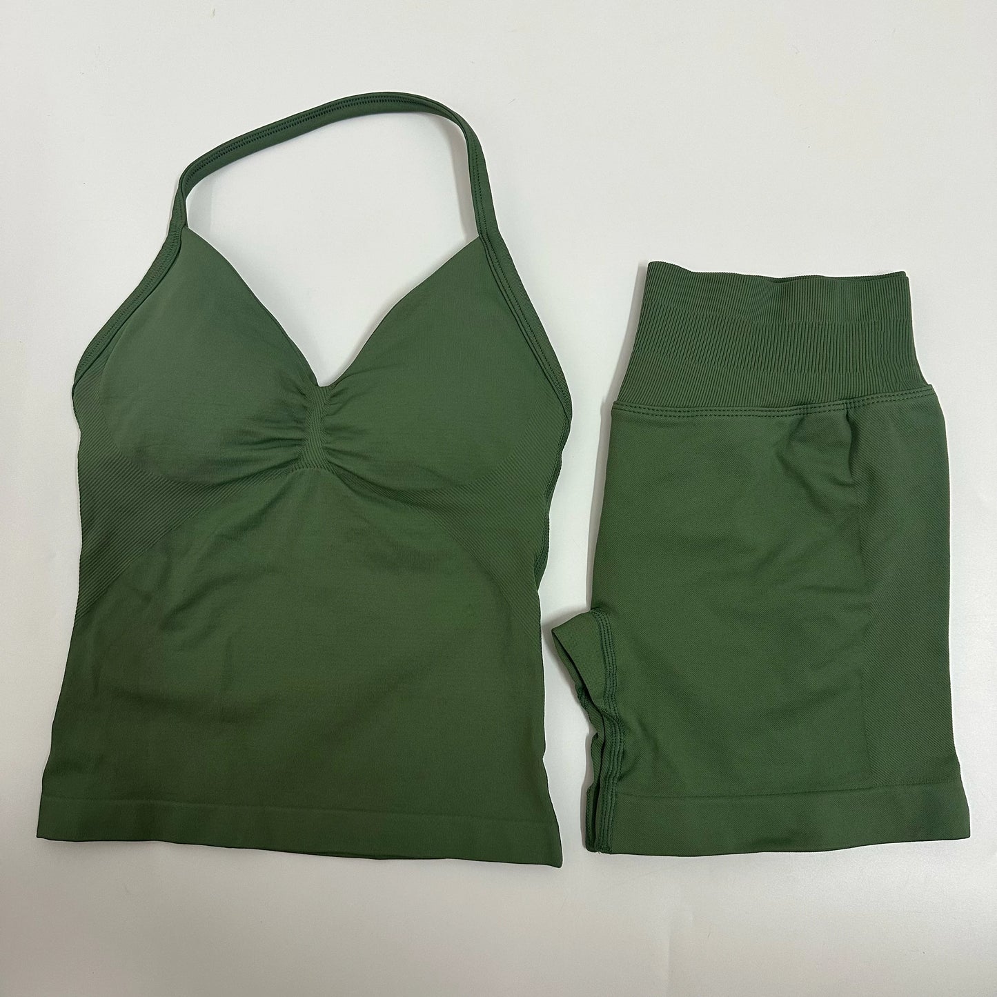 Backless Tank Top High-Waist Shorts