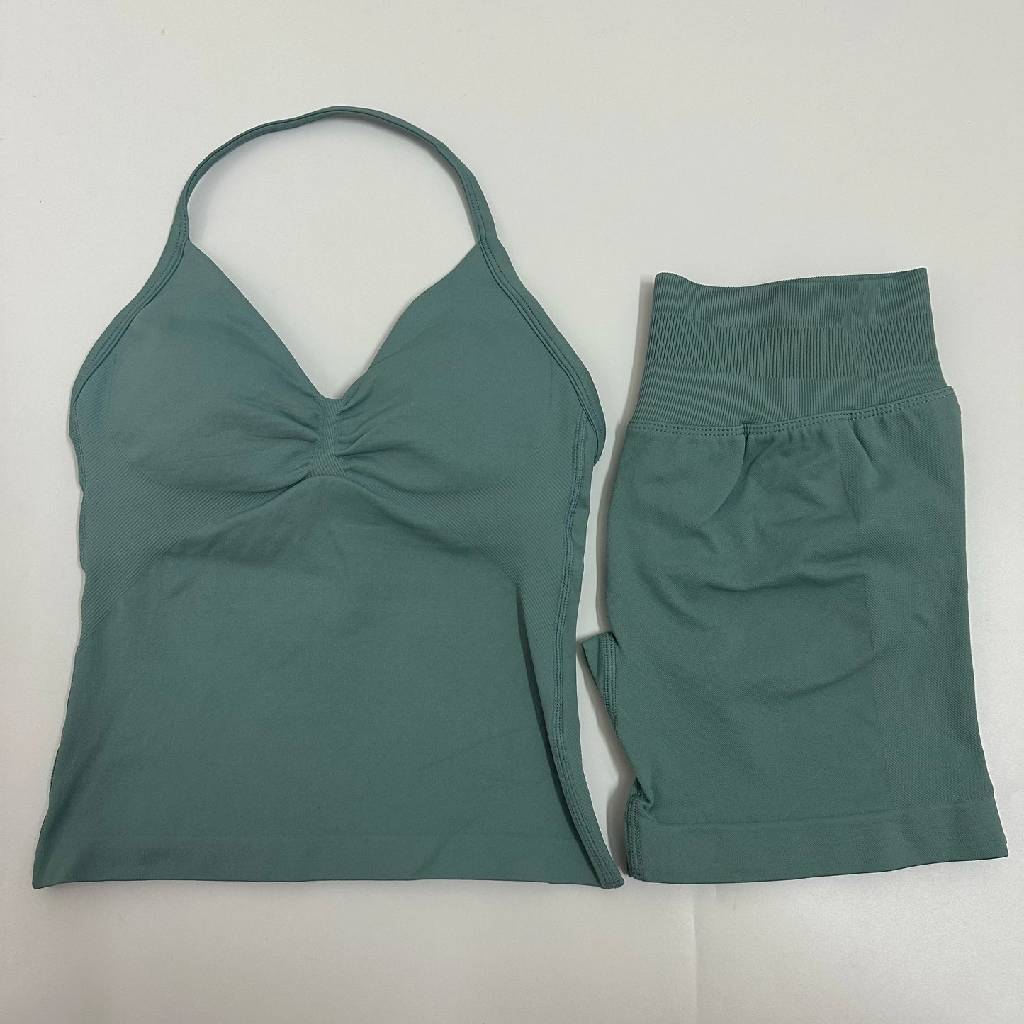 Backless Tank Top High-Waist Shorts