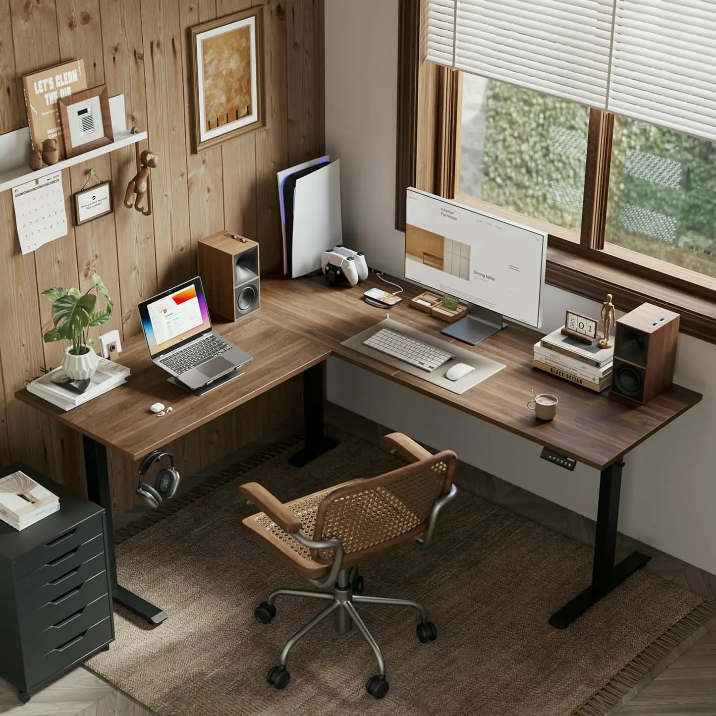 Electric L-Shaped Standing Desk