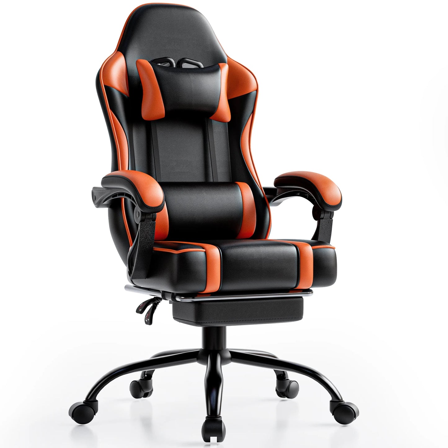 Footrest Reclining PU Leather Office Desk Chair