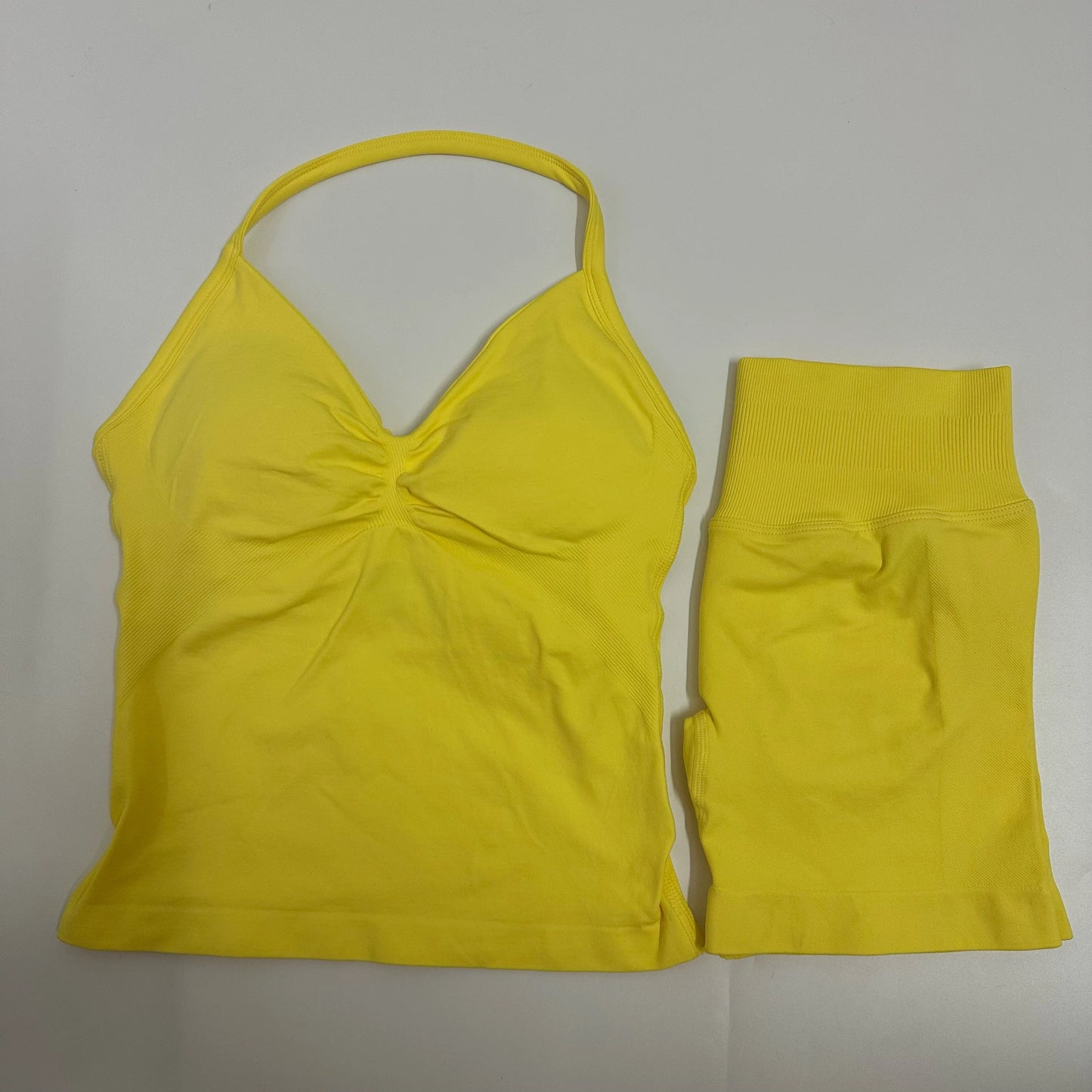 Backless Tank Top High-Waist Shorts