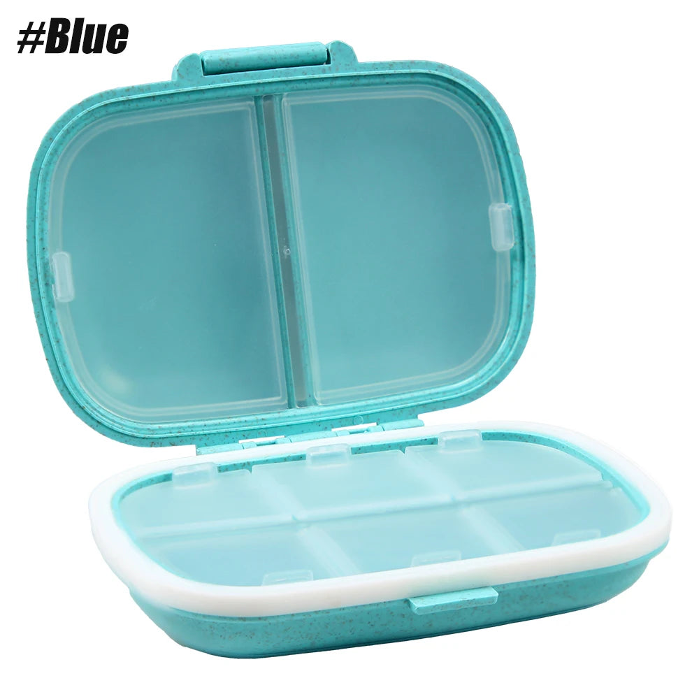 8-Compartment Portable Pill Organizer Box