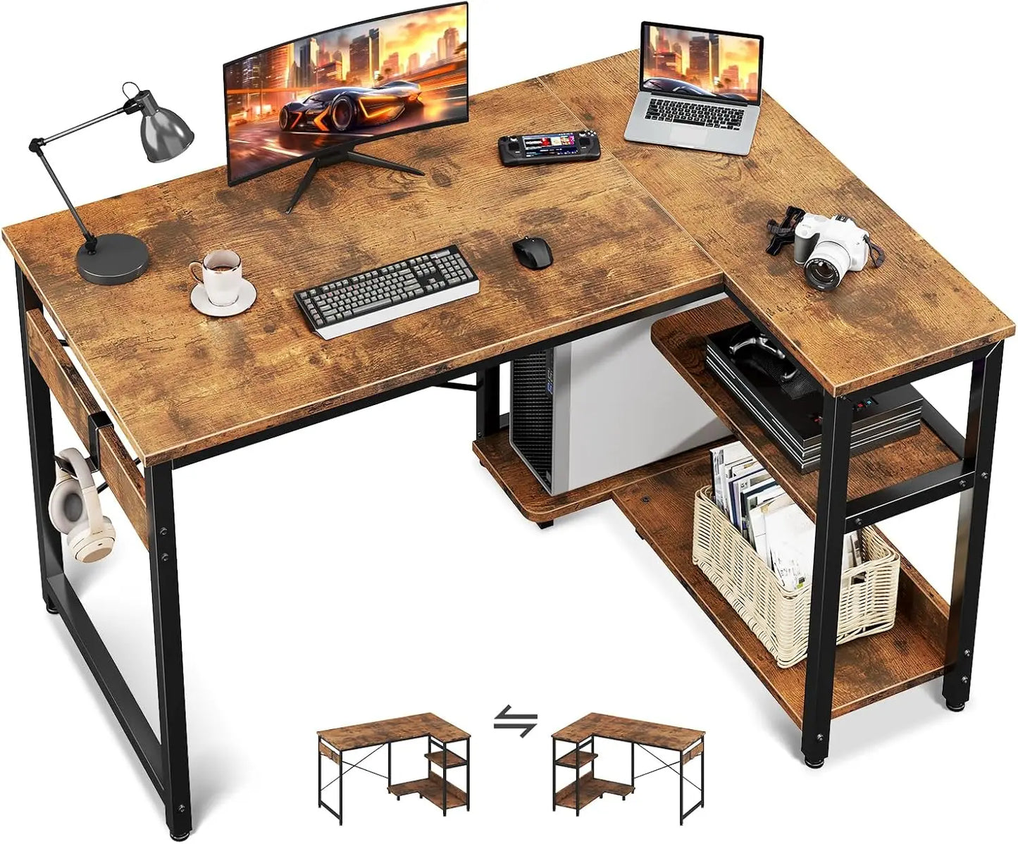 Casaottima L-Shaped Small Corner Desk