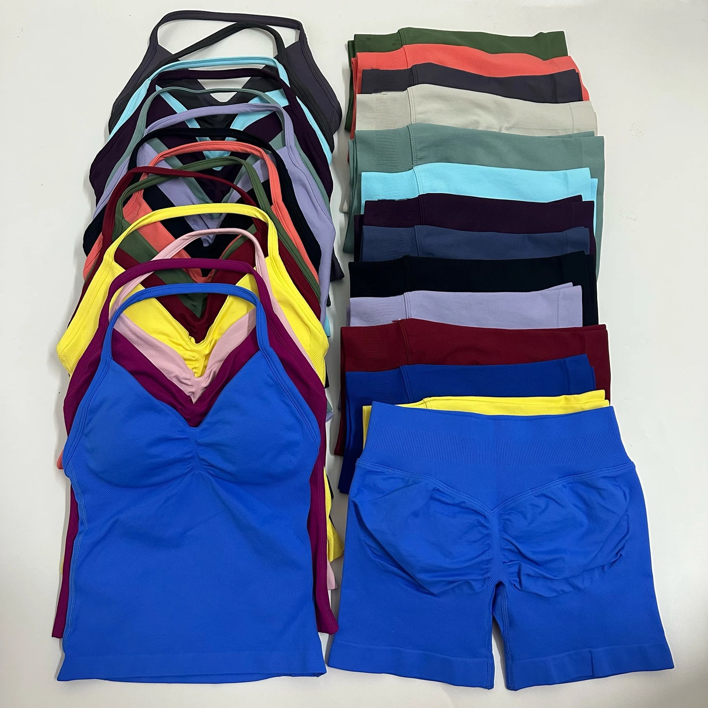 Backless Tank Top High-Waist Shorts