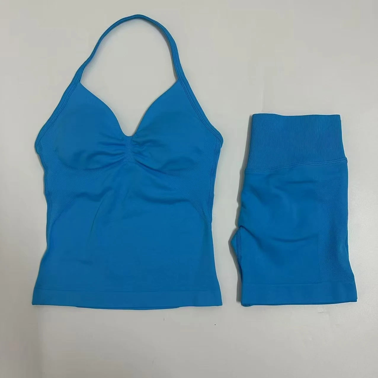 Backless Tank Top High-Waist Shorts