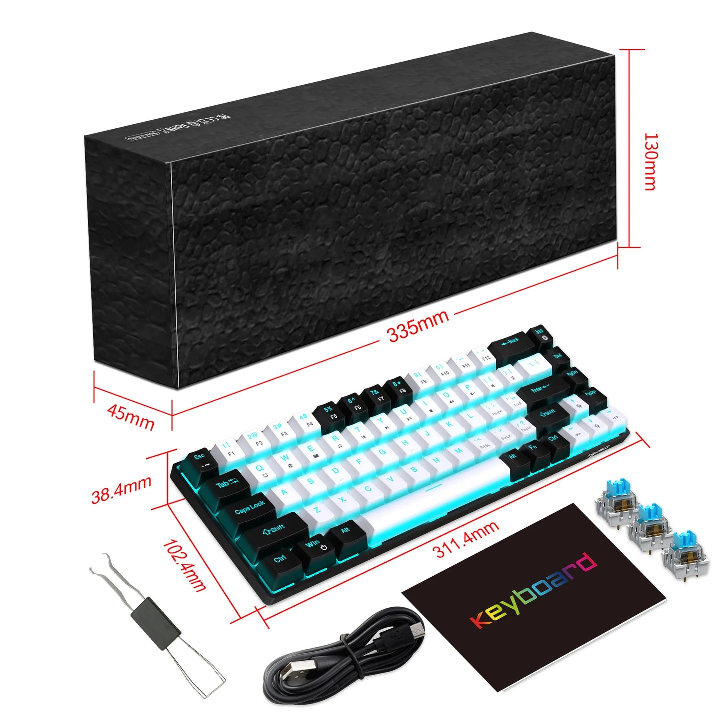 68-Key RGB Mechanical Keyboard