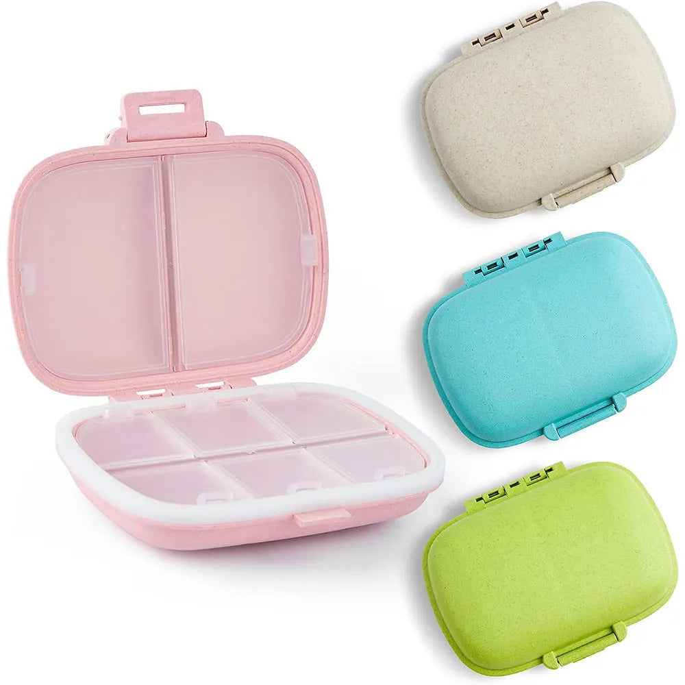 8-Compartment Portable Pill Organizer Box