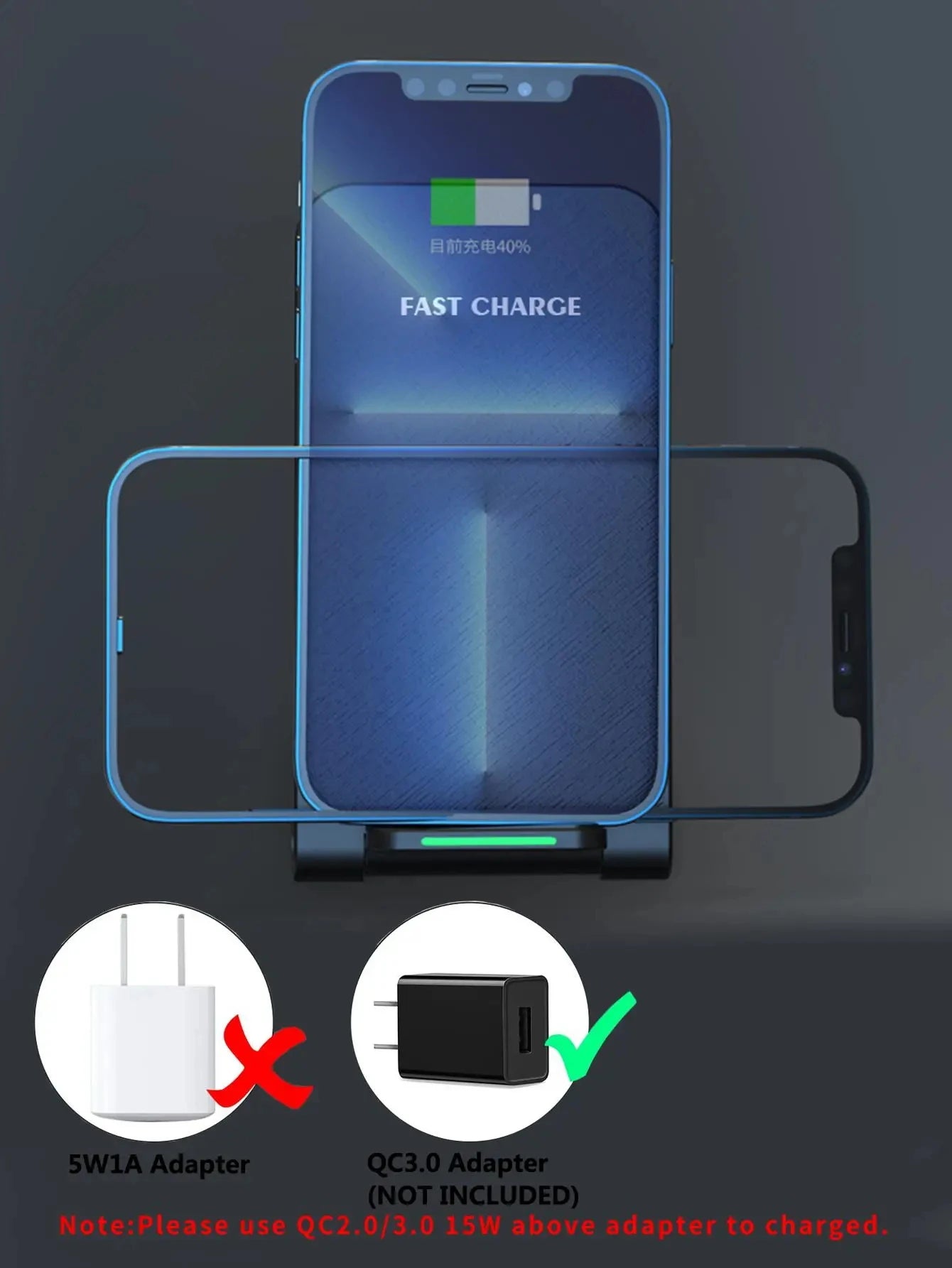 15W Wireless Fast Charger Stand