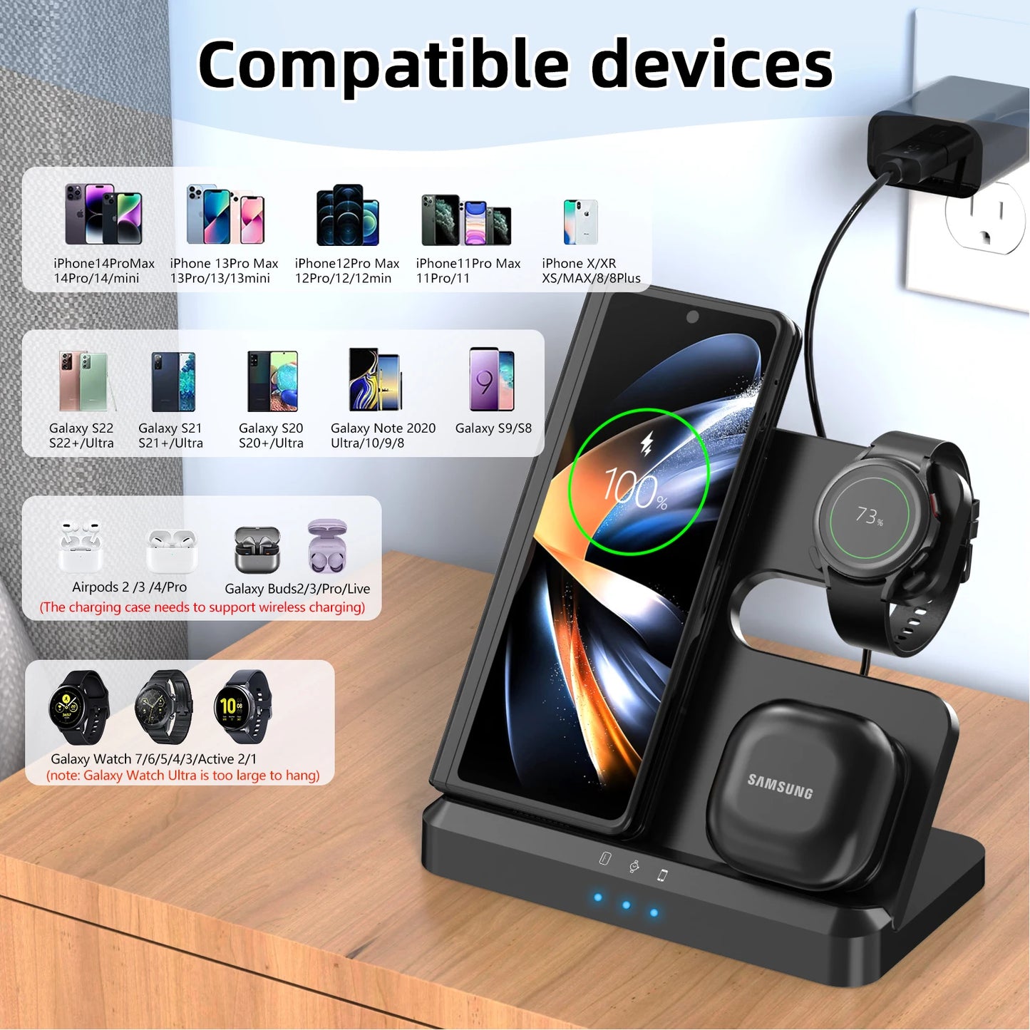 3-in-1 Wireless Fast Charging Stand