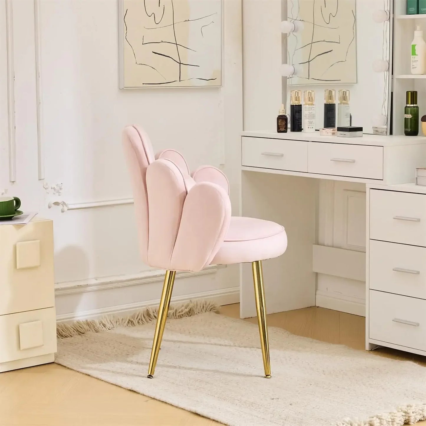 Pink Petal Vanity Chair