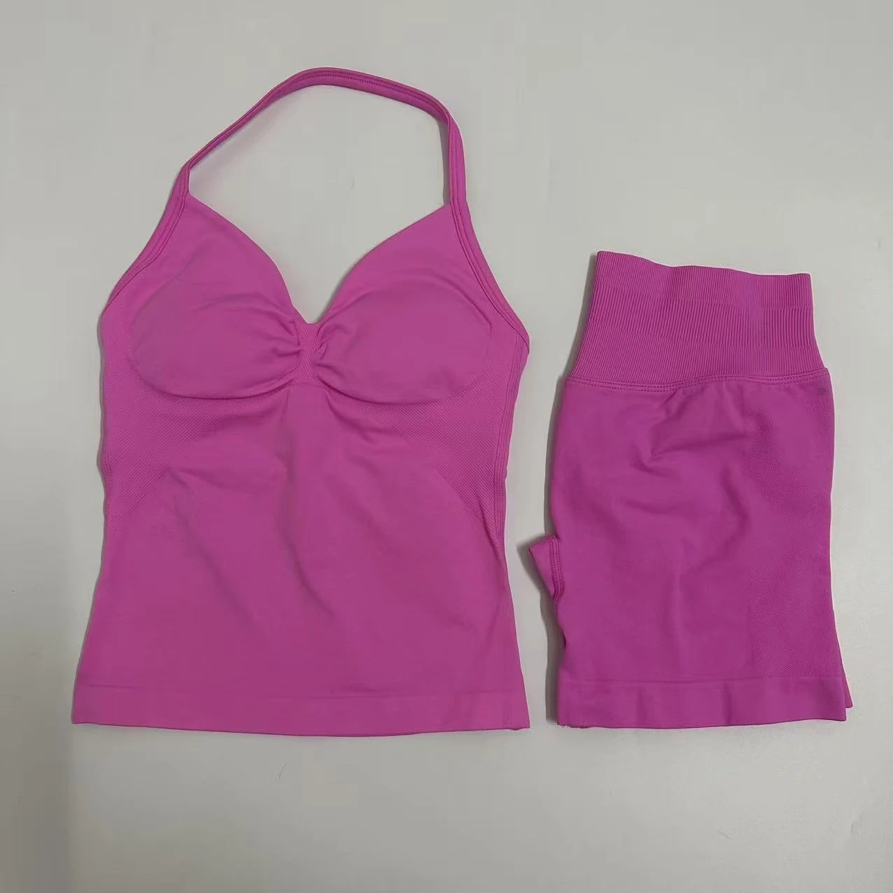 Backless Tank Top High-Waist Shorts