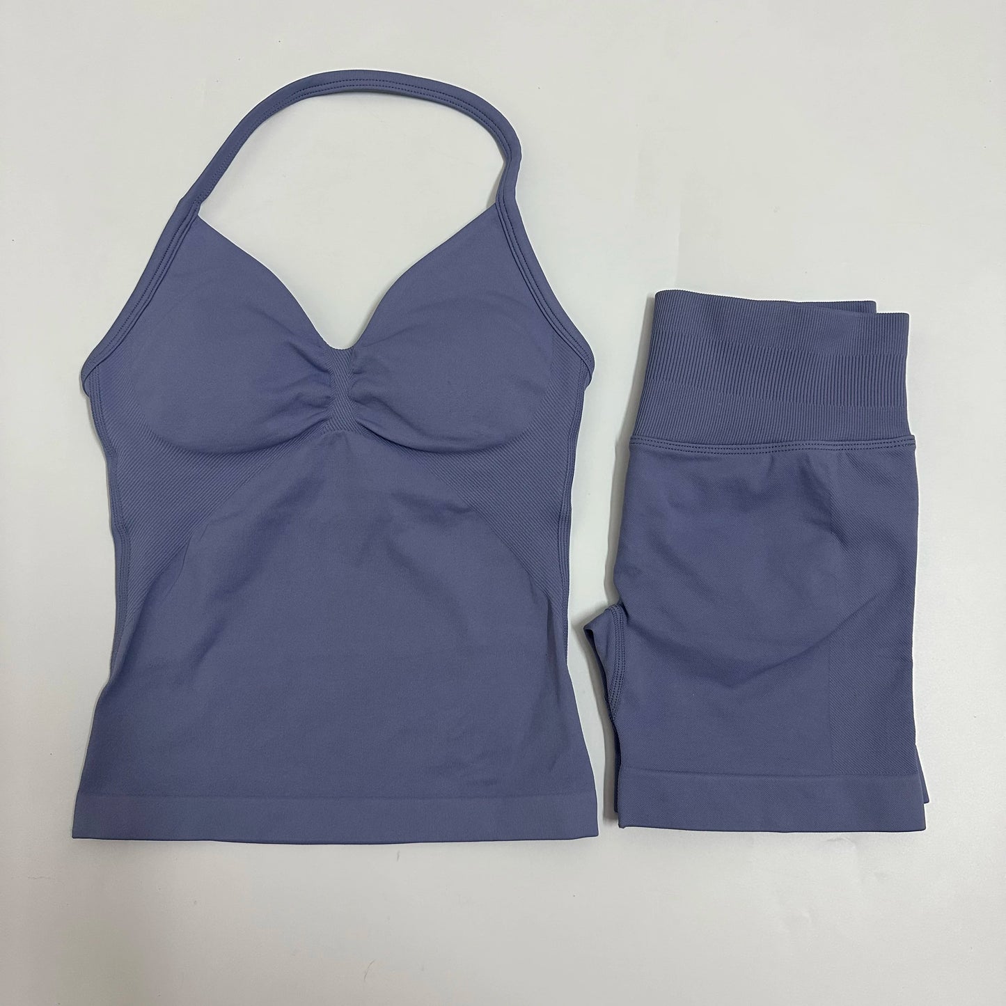 Backless Tank Top High-Waist Shorts