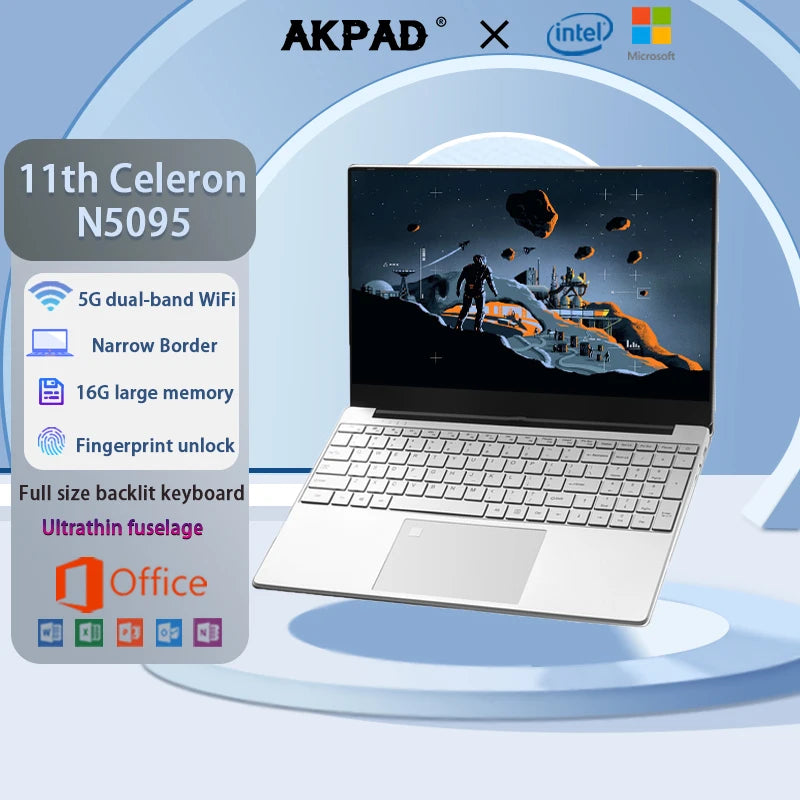 Intel Celeron N5095 16GB RAM 512GB SSD Windows Laptop
