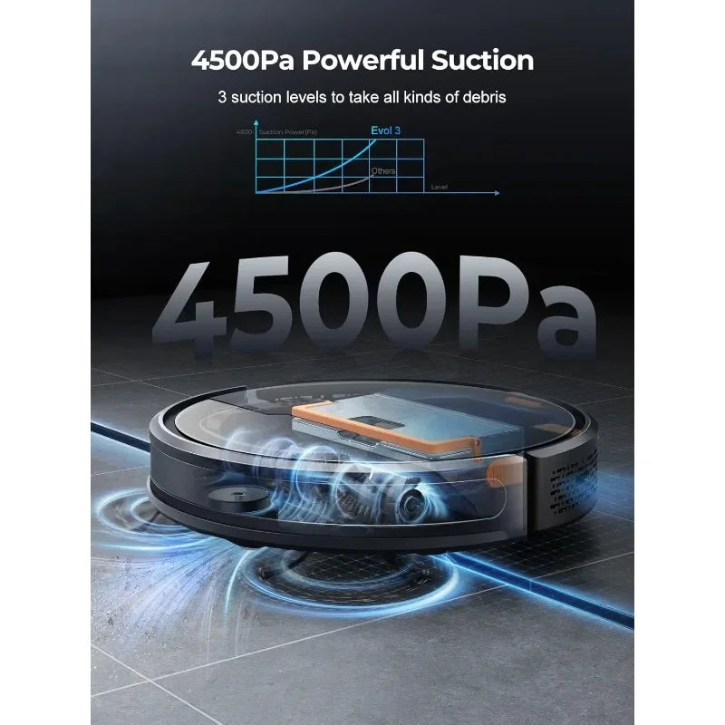 Robot Vacuum Mop Combo 4500Pa Suction
