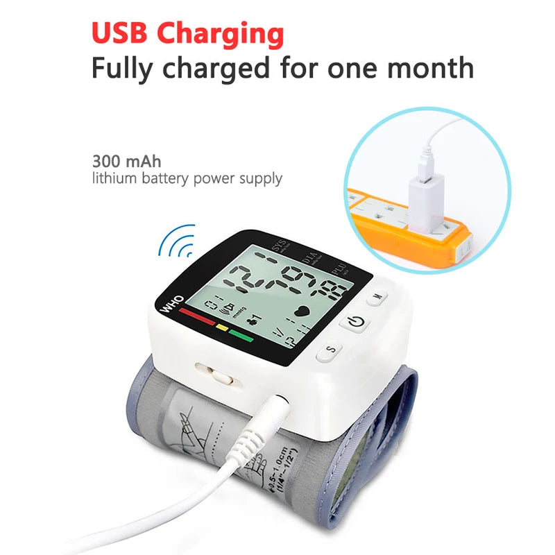 Rechargeable Wrist Blood Pressure Monitor