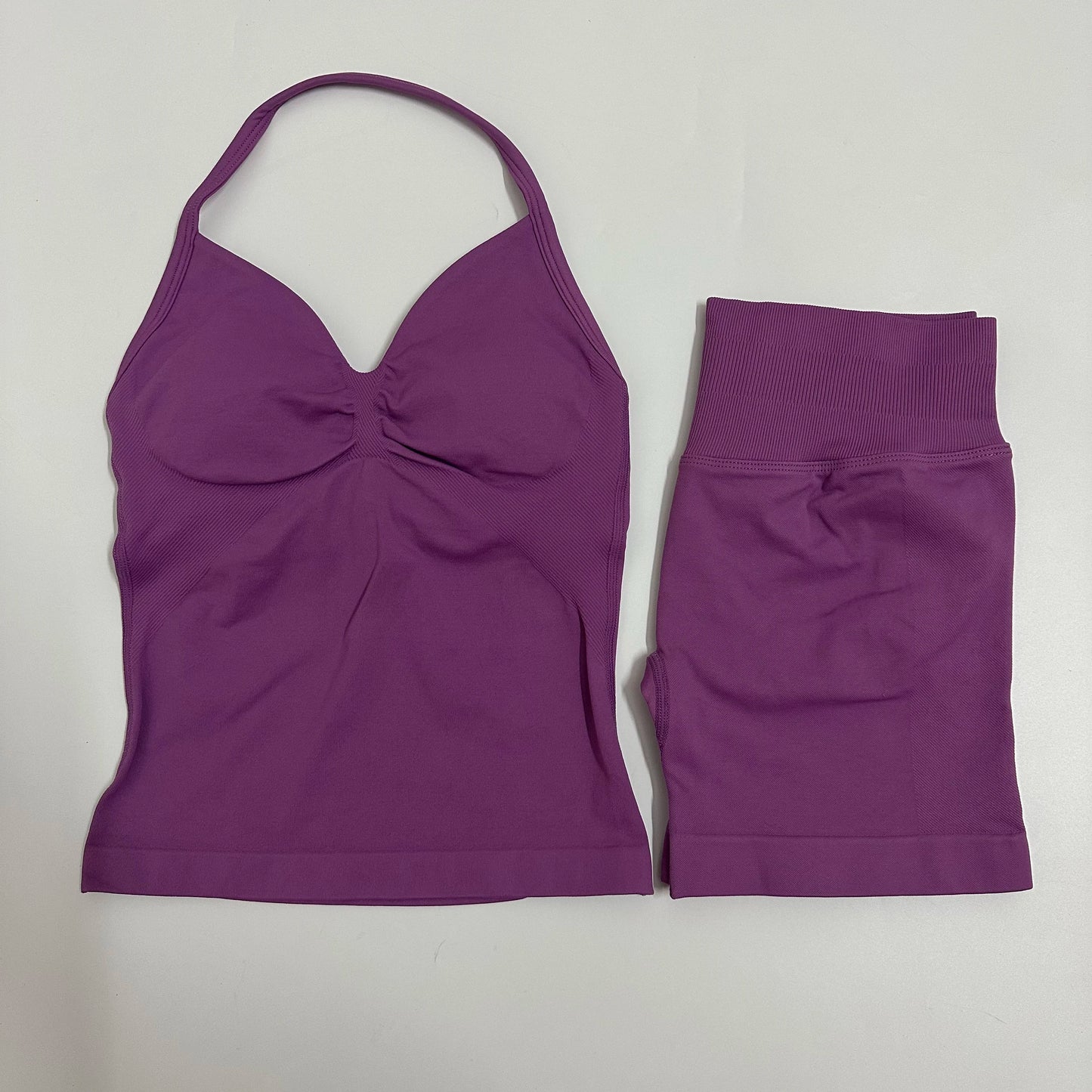 Backless Tank Top High-Waist Shorts
