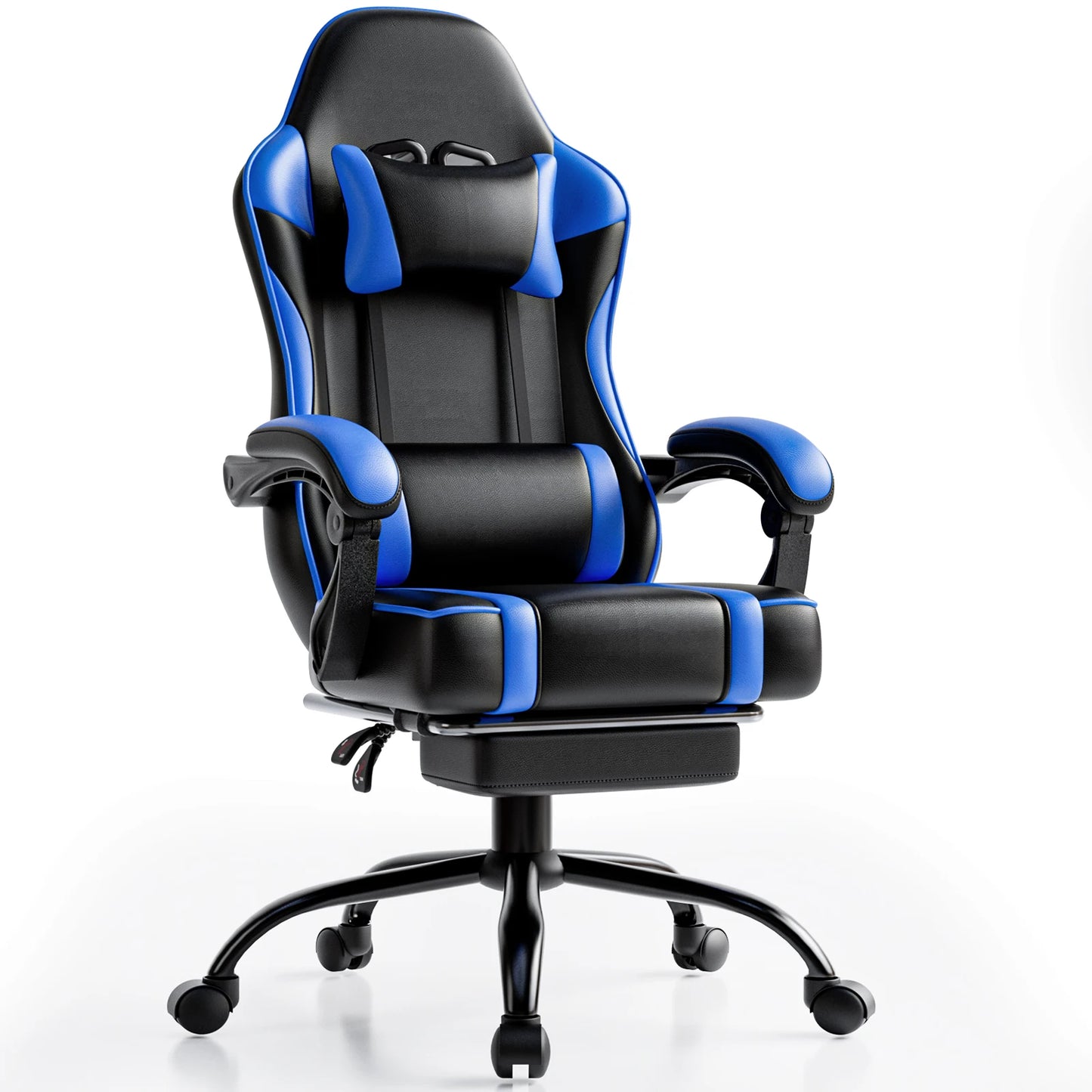 Footrest Reclining PU Leather Office Desk Chair