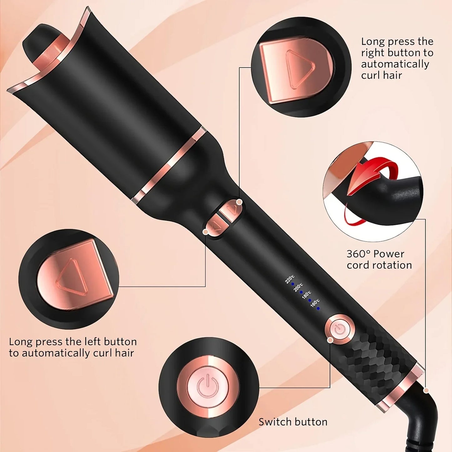 Automatic Rotating Ceramic Hair Curler