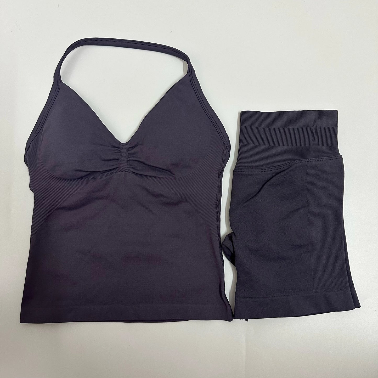 Backless Tank Top High-Waist Shorts