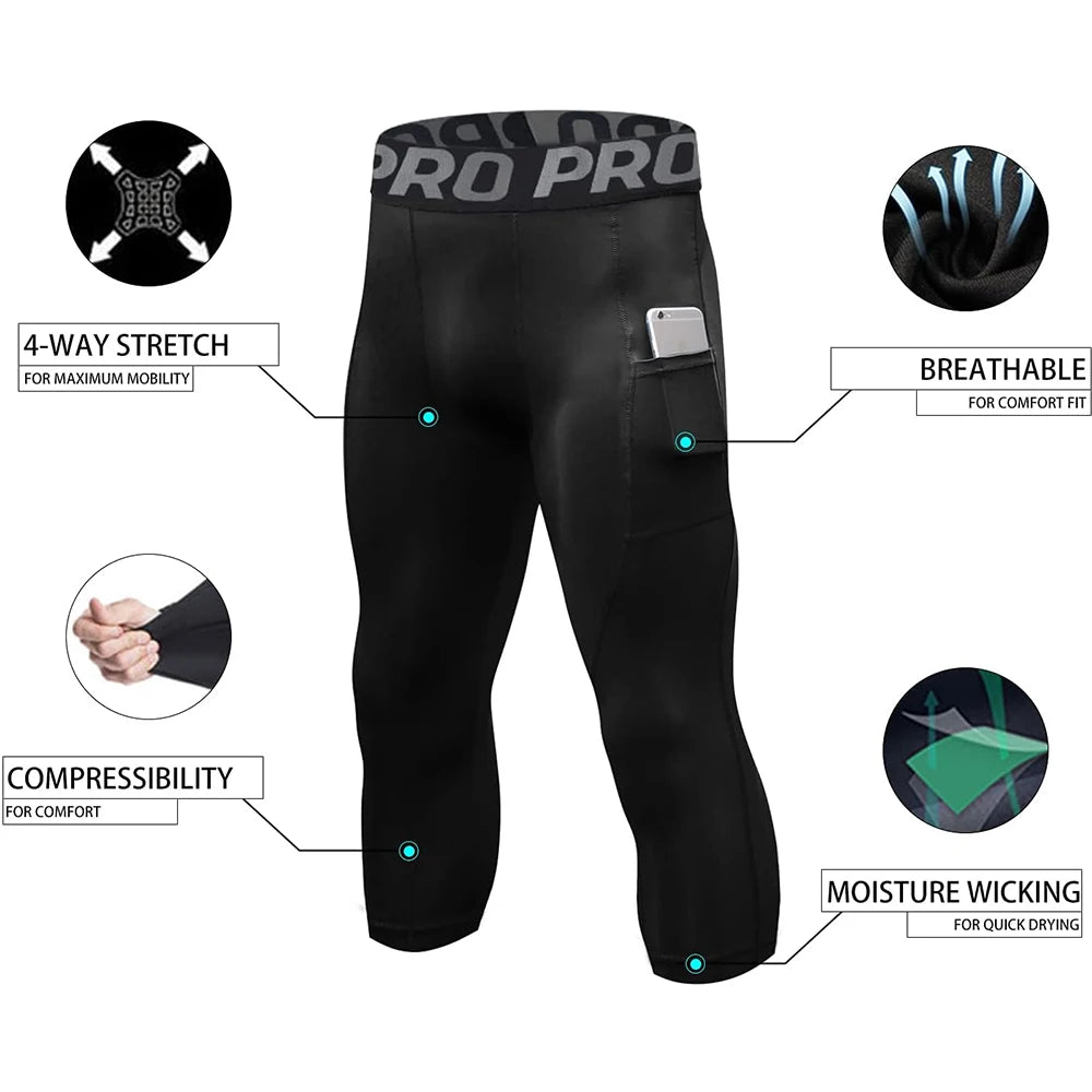 Quick-Dry Athletic Running Workout Leggings