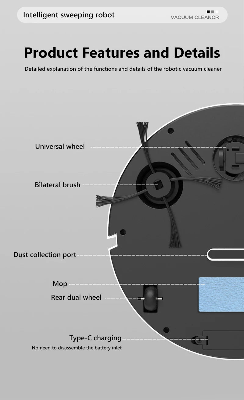 3-in-1 Sweeping Robot Vacuum Cleaner