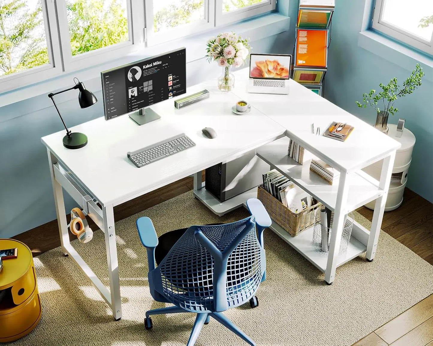 Casaottima L-Shaped Small Corner Desk
