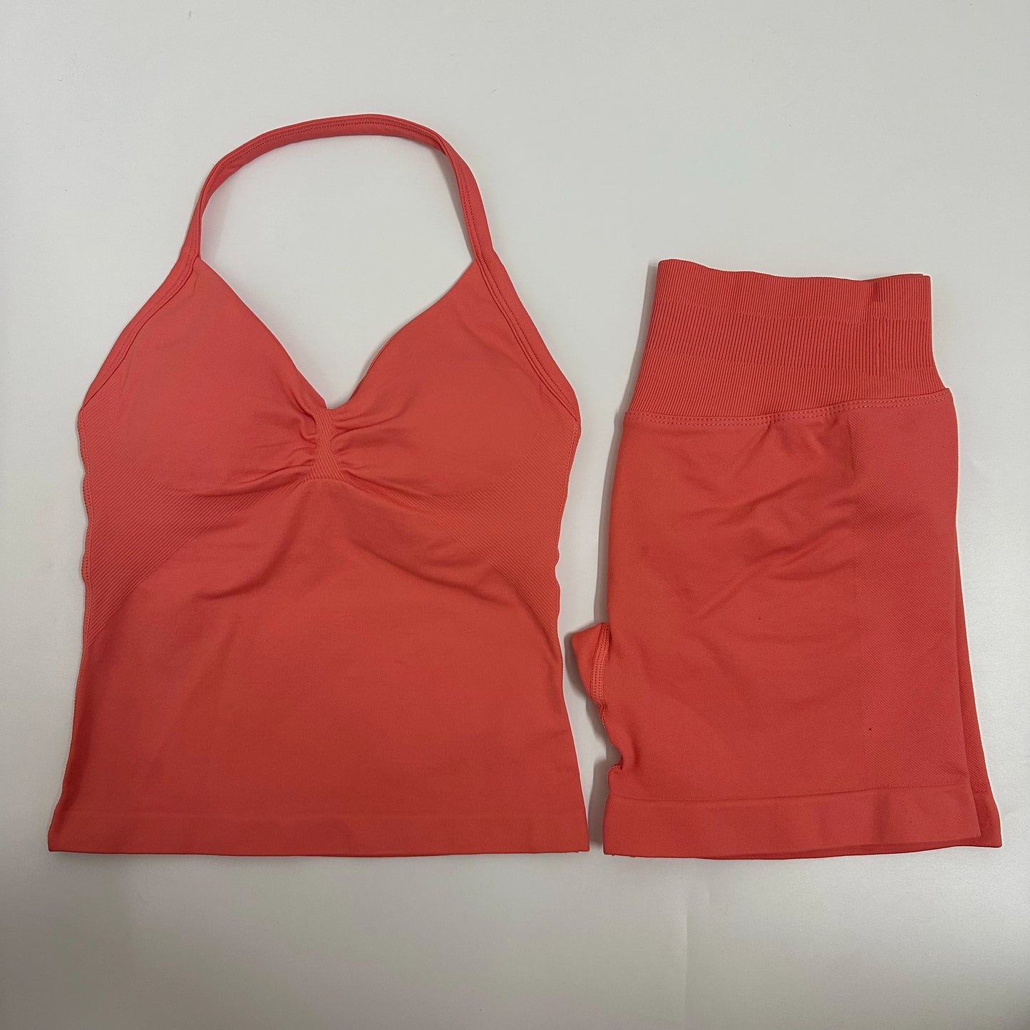 Backless Tank Top High-Waist Shorts