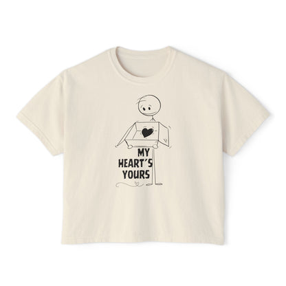 Graphic Heartfelt Women's Boxy Tee - My Heart's Yours