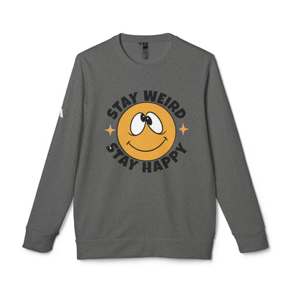 DTG adidas® Unisex Fleece Crewneck Stay Weird Stay Happy Sweatshirt